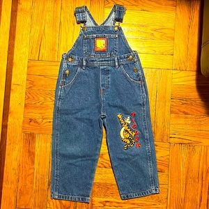 Disney Winnie the Pooh Tigger VINTAGE denim overalls size 3T